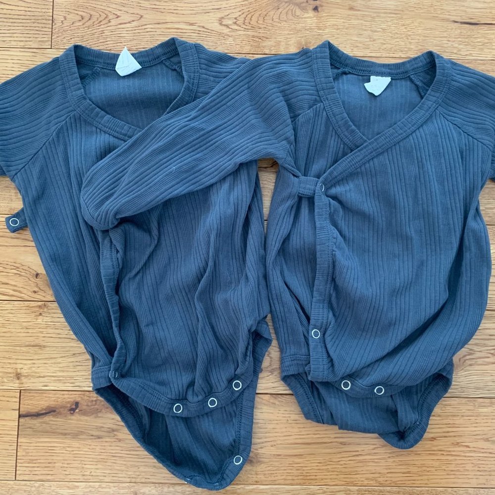 TWINS! Kate Quin 18-24 Month Ribbed Navy Onesies